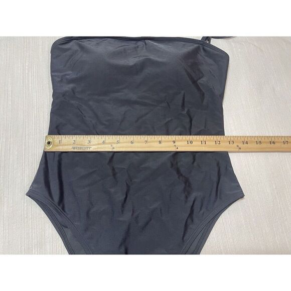NWT Relleciga One Piece Adjustable Spaghetti Strap Swimsuit Black Womens Size M - Picture 3 of 7